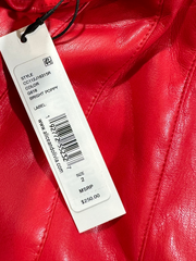 Alice + Olivia Pleated Vegan Leather Mini Skirt