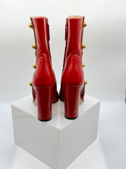 Gucci Web Strip Carly Boots - Red