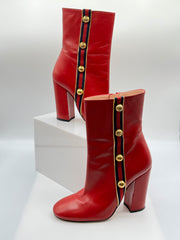 Gucci Web Strip Carly Boots - Red