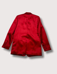 Helmut Lang Lava Holiday Satin Blazer - Ruby Red