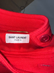 Yves Saint Laurent Red Wool Blend Coat