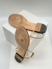Chanel Interlocking CC Logo Lambskin T-Strap Sandal