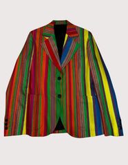 Versace Stripe-Print Blazer In Orange