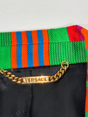 Versace Stripe-Print Blazer In Orange