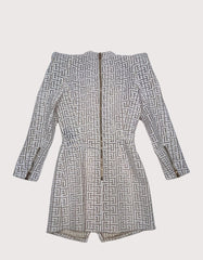 Balmain Wool Dress with Accent Shoulders