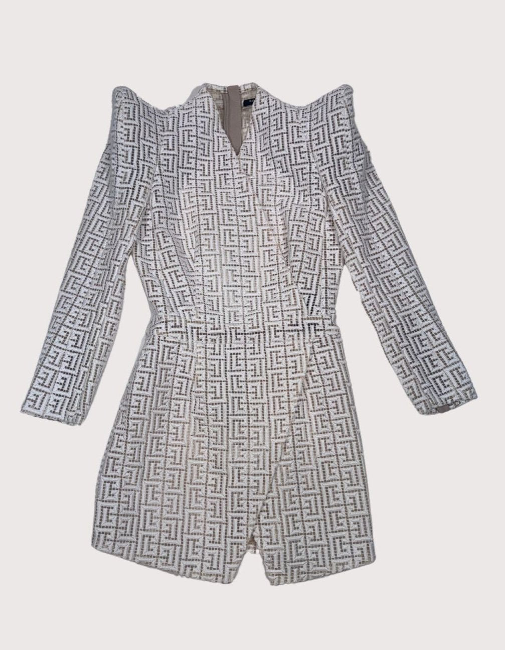Balmain Wool Dress with Accent Shoulders