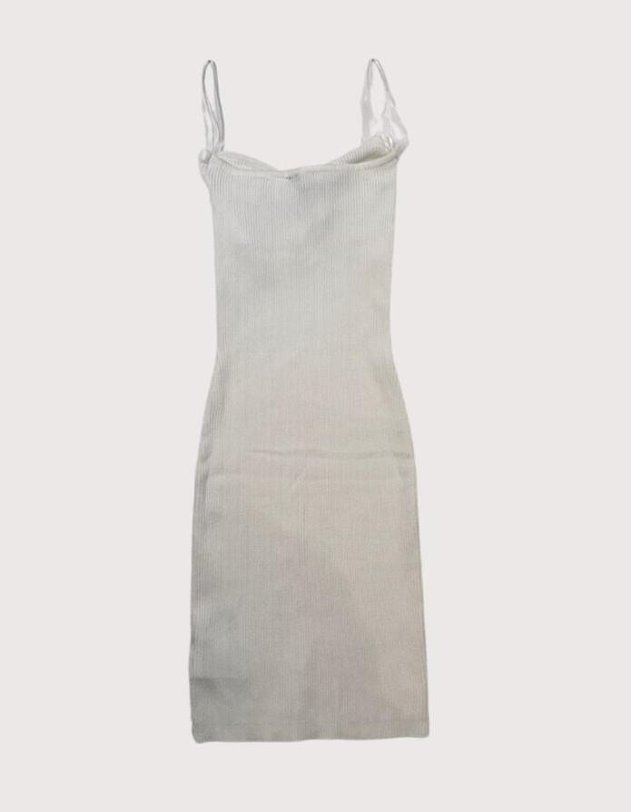 Divided White Strap Dress