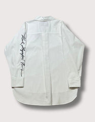Karl Lagerfield Script Button-Front Cotton Top in Soft White