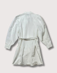 Maison Ullens White Belted Shirt Dress