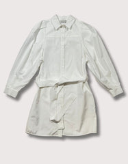 Maison Ullens White Belted Shirt Dress