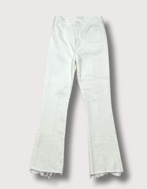 Mother White Distressed Jeans