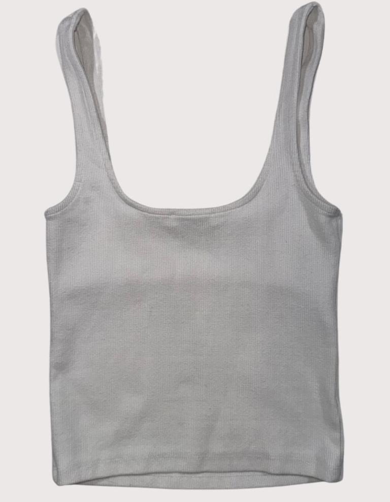 Zara Cropped Tank Top - White