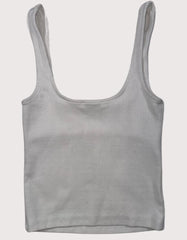 Zara Cropped Tank Top - White