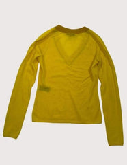 Rag & Bone Yellow Pamela V-Neck Extra Fine Wool Sweater
