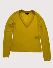 Rag & Bone Yellow Pamela V-Neck Extra Fine Wool Sweater
